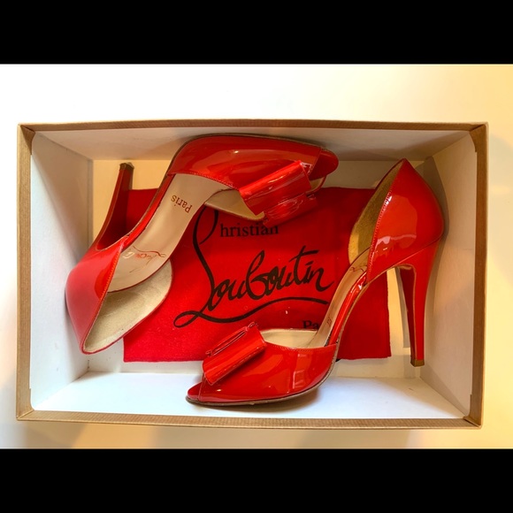 Christian Louboutin Red Patent Leather Heels - Picture 9 of 10